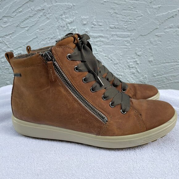 ECCO Soft 7 Tred GTX Gore-Tex Zip Up High Top Sneakers - Picture 3 of 8